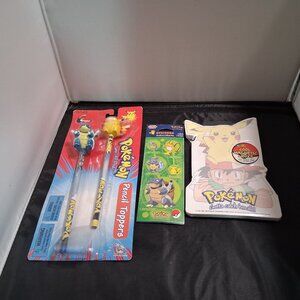 Lot POKEMON Pencil Toppers Stickers Gotta Catch'em all Notes 1999 *READ*